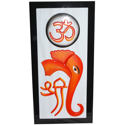 "Wood Finish Ganesh Frame-B7009-001 - Click here to View more details about this Product